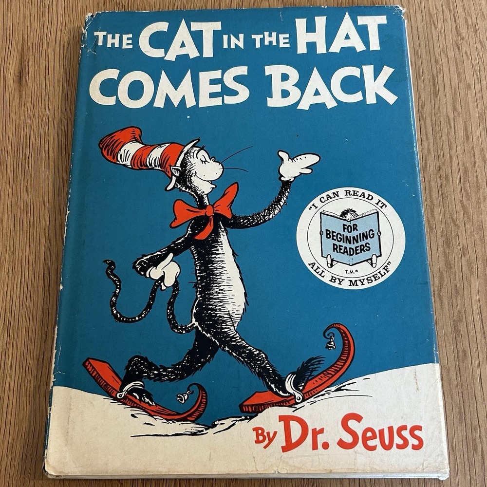Cat in the Hat Comes Back Dr Seuss 1958 First Edition Beginner Book Dust Cover